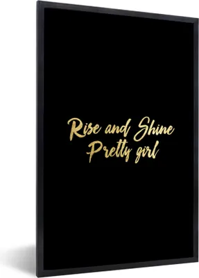 Produktbild von MuchoWow® Gerahmtes Poster Zitate - Selbstvertrauen - Gold 60x90 cm - Poster mit Schwarzem Bilderrahmen Wandposter Rahmen Foto Bilder - Kunst