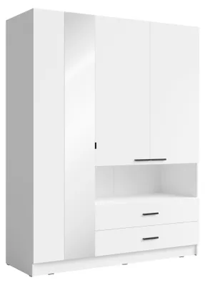 Produktbild von Kleiderschrank TURVIA 19 – 3 Türen & 2 Schubladen (158,3×200,6×54,9 cm) – Weiß