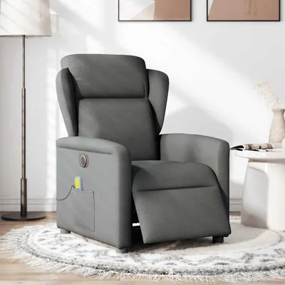 Produktbild von vidaXL Massagesessel Elektrisch Dunkelgrau Stoff