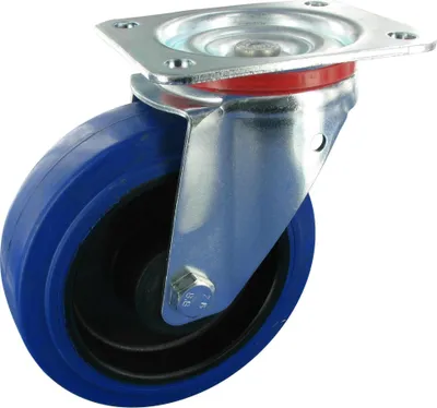 Produktbild von Lenkrolle ohne Feststeller Rad 100mm Elastic-Gummi Rollenlager Tragfähigkeit:180KG