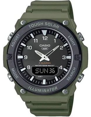 Zdjęcie produktu dla Zegarek – CASIO – AQ-S820W – Męski – Zielony – Zasilanie słoneczne – Analogowo-cyfrowy