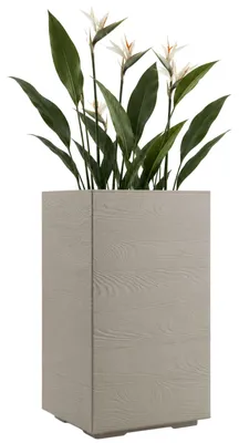 Produktbild von HowHomely Pflanzgefäß Pflanztopf H60x40x40 cm Blumenkübel auf Rädern beige Deko