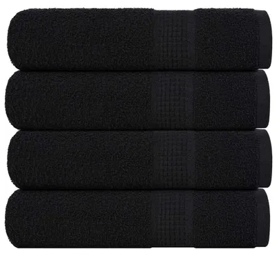 Zdjęcie produktu dla Ręczniki vidaXL FROGN, 4 szt., czarne, 50 x 100 cm, 360 g/m²