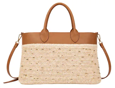 Produktbild von Gallantry, Damen-Shopper mit goldfarbenen Nieten und Schultergurt, Beige