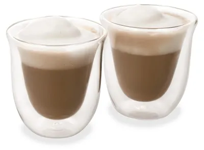 Immagine prodotto di Due bicchieri da cappuccino in vetro a doppia parete, capacità 200 ml