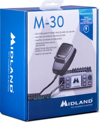 Immagine prodotto di Midland - Radio CB Ricetrasmittente Portatile Senza Licenza M-30, Ricetrasmittenti Professionali Multibanda AM/FM Compatibile 12V/24V, Display TFT a Colori, Squelch Digitale, Noise Blanker, Dual Watch