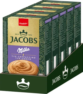 Immagine prodotto di JACOBS caffè istantaneo tipo Cappuccino Milka* gusto 5 x 8 bastoncini - 40 bevande