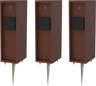Produktbild von Novatool 3x Steckdosensäule 3-fach außen Braun Edelstahl eckig IP44 mit Erdspieß mit Dämmerungssensor Steckdose Aussen Gartensteckdose Outdoor Steckdosensäule Garten Steckdosenturm (Elektro)