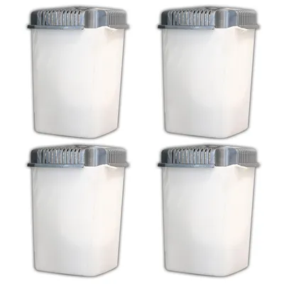 Produktbild von 4x Luftentfeuchter mit Ausgießer 14x14x19,5 cm je 680g Granulat Raumentfeuchter Raum Trockner Entfeuchter