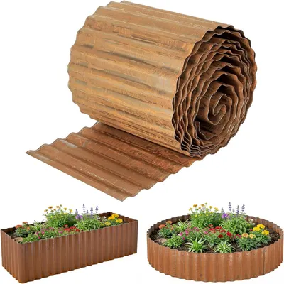 Image de Clôture de jardin en métal, longueur 6 mètres, hauteur 15 cm, pour jardin
