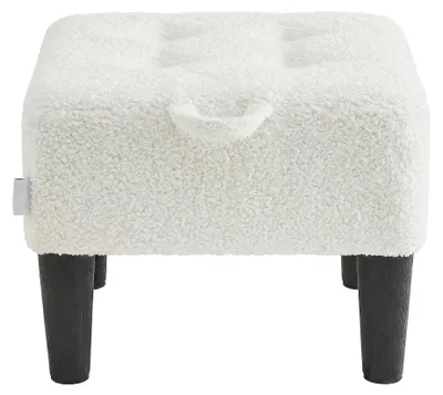 Productafbeelding van Zitkruk met fleece en dikke vulling | Crème-zwart | 32x40x26 cm