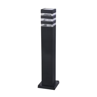 Obrázek produktu pro Hliníkový sloupek E27 IP54 61 cm černý hranatý moderní venkovní stojací lampa