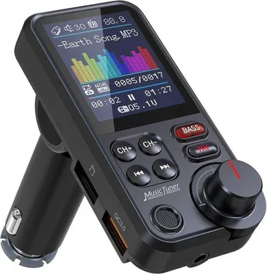Obrázek produktu pro Autorádio s Bluetooth a FM vysílačem, s 1,8palcovým barevným displejem a podporou handsfree hovorů.