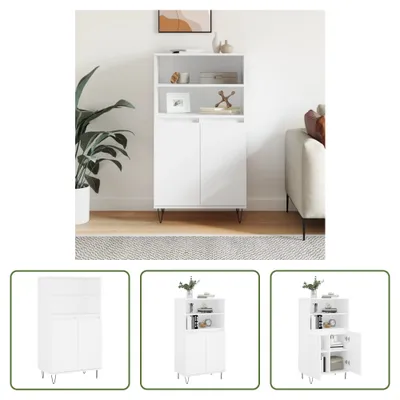 Produktbild von The Living Store Highboard Weiß 60x36x110 cm Holzwerkstoff