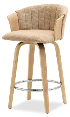Immagine prodotto di Sgabello da bar girevole MANUELA - beige / rovere