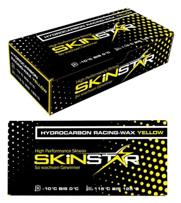 Productafbeelding van SKINSTAR Hydrocarbon Racing Skiwax Profi, koudweer skiwax, langlaufwax, geel, 125g