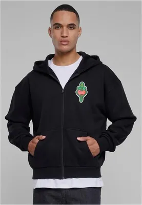 Produktbild von Herren Hoodie Mr. Tee Santa Monica Heavy Oversize Zip Hoodie, schwarz - Größe L