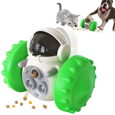 Produktbild von Haustiere Leckerlispielzeug, Interaktives Hundespielzeug(Gruen), Automatischer Langlebiger Puzzle Spielzeug,Intelligenz Slow-Feeder,das IQ und die Verdauung von Haustieren zu verbessern,Hundespielzeug in Roboterform