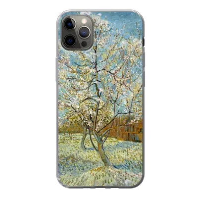 Produktbild von MuchoWow® Handyhülle Schutzhülle Hülle für iPhone 12 Pro Max Blühender Pfirsichbaum - Vincent van Gogh Silikon Softcase Handy Hülle - Hartschale