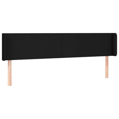 Image de vidaXL Tête de lit avec oreilles noir 163x16x78/88 cm Tissu