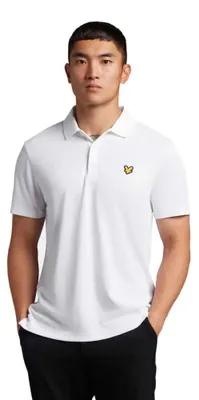 Zdjęcie produktu dla Lyle & Scott Tonal Eagle Tech – koszulka polo z krótkim rękawem, biała, rozmiar L, męska, biała, rozmiar L