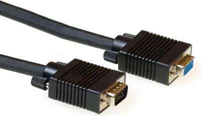 Produktbild von ACT VGA extension cable male-female black 10 m 10m VGA (D-Sub) VGA (D-Sub) Schwarz VGA-Kabel (AK4229)