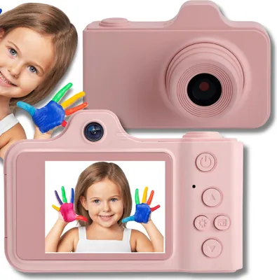 Zdjęcie produktu dla OMNA | Kamera cyfrowa T2 PRO - Różowa - Full HD - Idealna dla dzieci - Z naklejkami i efektami