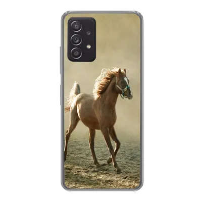 Produktbild von MuchoWow® Handyhülle Schutzhülle Hülle für Samsung Galaxy A53 5G Pferd - Sand - Nebel Silikon Softcase Handy Hülle - Schutzabdeckung