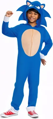A child wearing a Sonic the Hedgehog costume.