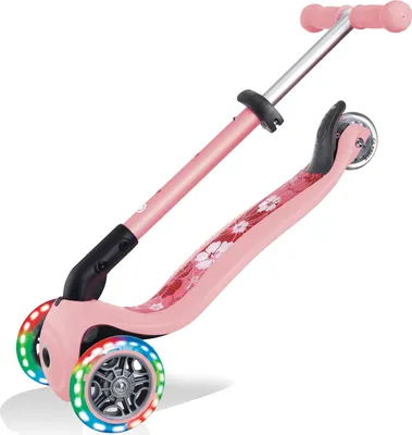 Obrázek produktu pro GLOBBER JUNIOR FOLDABLE FANTASY LIGHTS - koloběžka, 120/80 mm, ABEC 5, 3 kolečka, svítící kolečka LED, pastelově růžové květy