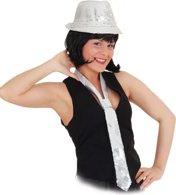 Produktbild von Krawatte Pailetten silber