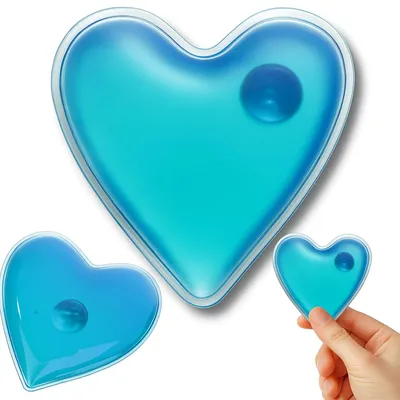Produktbild von Handwärmer Taschenwärmer Gel Wärmekissen Herz Blau wiederverwendbar für Hände Taschenofen Winter