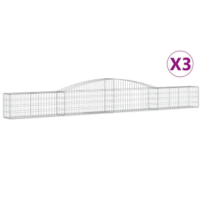 Immagine prodotto di vidaXL Gabbioni ad arco alto 3 pezzi 400x30x40/60 cm Ferro zincato