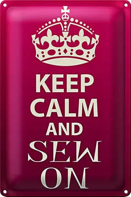Produktbild von Blechschild Spruch 20x30cm Keep Calm and sew on