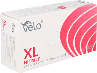 Obrázok produktu pre VELO NITRILE BLUE XL Chirurgické nitrilové rukavice bez púdru, modré, 100 ks