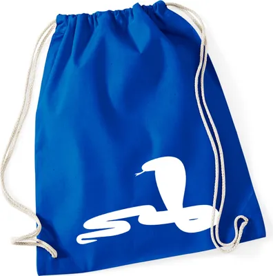 Produktbild von Huuraa Turnbeutel Schlange Kobra Silhouette 12 Liter Bright Royal Baumwolle Rucksack Geschenkidee