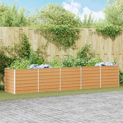 Obrázek produktu pro Maison Exclusive – vyvýšený záhon světle hnědý 400 x 80 x 77 cm, pozinkovaná ocel