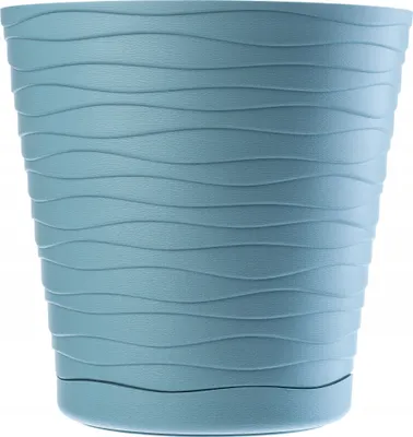 Productafbeelding van KADAX bloempot met onderzetter "Greve", bloempot, plantpot van kunststof, sierpot, rond, 13 cm, geschikt voor munt