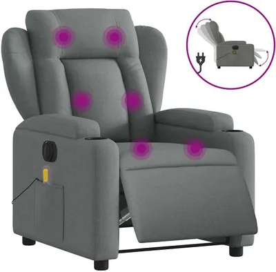 Produktbild von vidaXL Massagesessel Elektrisch Dunkelgrau Stoff