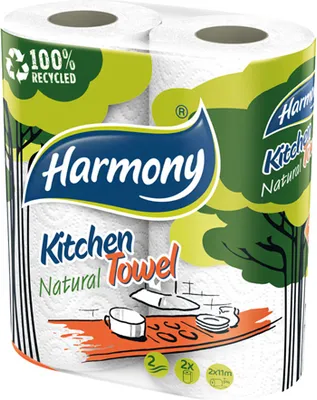 Immagine prodotto di Harmony carta da cucina in rotolo EveryDay 2 veli, 2 x 11 m / 2 pezzi