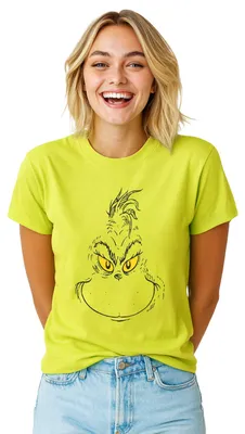 Produktbild von The Grinch T-Shirt für Damen und Herren - Uni Oberteil Shirt Top Rundhals Kurzarm Grün S