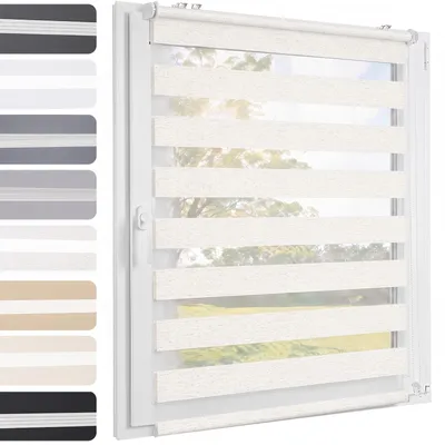 Produktbild von Doppelrollo 40x100cm Duo Rollo Klemmfix ohne Bohren Rollos  Leinen
