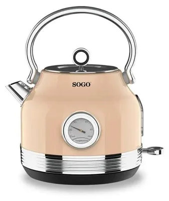 Produktbild von Sogo KET-SS-7765, 1,8 l, Beige, Edelstahl, Regelbare Temperatur, Wasserstandsanzeige, Überhitzungsschutz