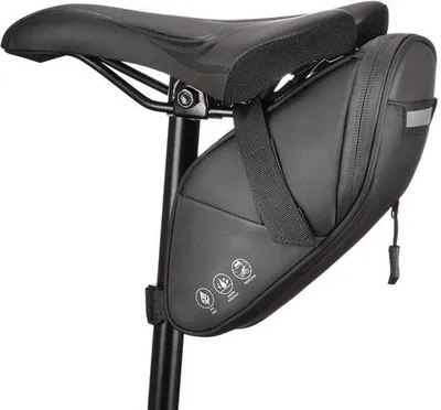 Image de Sacoche de selle Unyqoos® – étanche et réfléchissante, en Oxford/PU 600D, à fixer sous la selle, avec fermeture Velcro réglable, pour vélo de course/VTT/vélo pliable