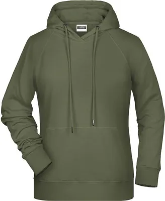 Produktbild von Ladies' Hoody Kapuzensweat mit Raglanärmeln olive, Gr. L