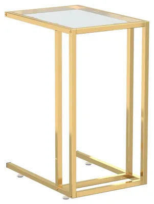 Produktbild von vidaXL Computer-Beistelltisch Transparent 50x35x65 cm Hartglas