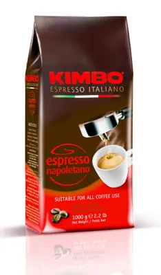 Produktbild von Kimbo Espresso Napoli, 1 kg, Espresso, Dunkle Röstung, 10/13, Tasche