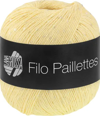 Produktbild von Lana Grossa FILO PAILETTES 50 g Edles, fest verzwirntes Baumwollgarn mit Pailletten 155 m Farbe 003 - Vanille