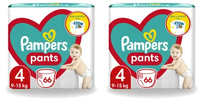 Produktbild von 2 x Pampers Pants Windelhosen Größe 4, 9–14 kg - Vorteilspackung - 2 Stücke