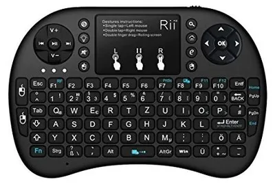 Zdjęcie produktu dla Klawiatura bezprzewodowa mini podświetlana qwertz touchpad